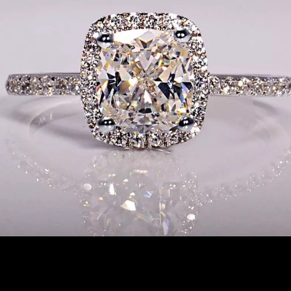 ¥ Bridal S925 silver cz diamond RING - Picture 2 of 9